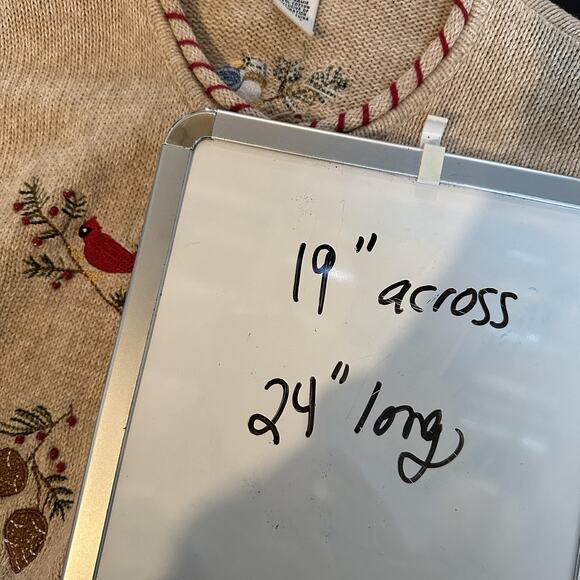 Breckenridge Cardigan Sweater Womens Medium Tan Button Embroidered Birds Beaded - Picture 11 of 11